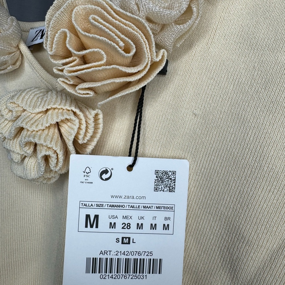 NWT Zara Woman Floral knit Bodysuit Bloggers Fav Size M Medium - Picture 9 of 12
